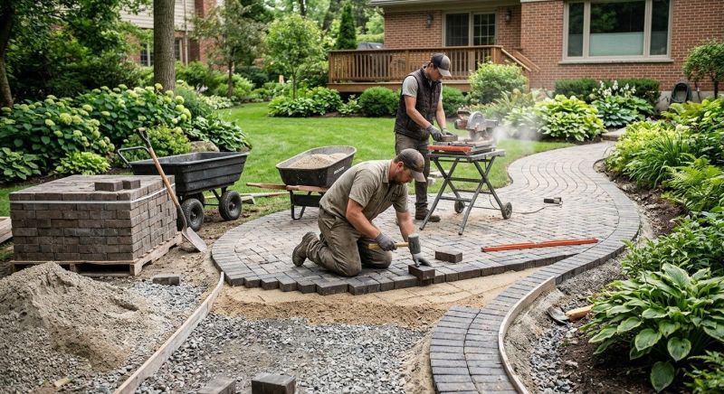 Brick Hardscape Installation in Worcester, MA