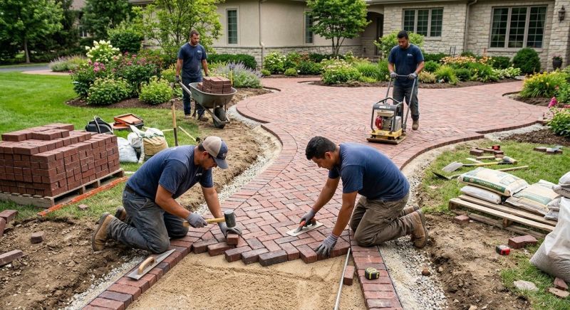 Brick Hardscape Installation in Greenwich, CT