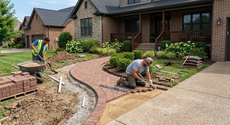 Brick Landscaping Installation in Worcester, MA
