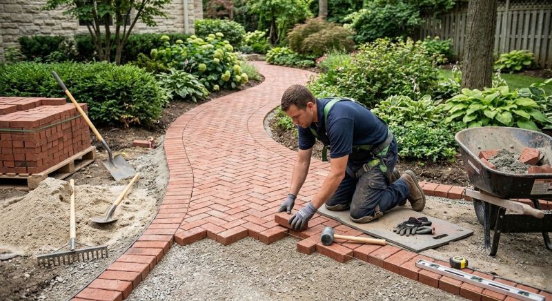 Brick Walkway Installation in Fairfield County, CT